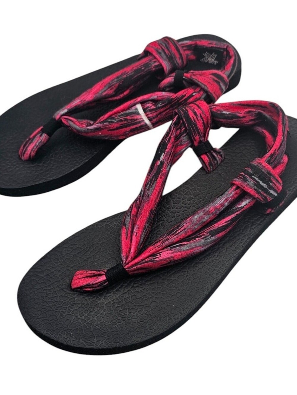 tek Gear Womens Sz 9 Yoga Mat Sandals Strappy Black Pink Athletic
